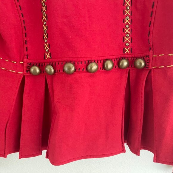 DOUBLE D RANCH Red Jacket with Studs, Ruffles, and Stitching: Size MEDIUM; NWOT! - Picture 10 of 11